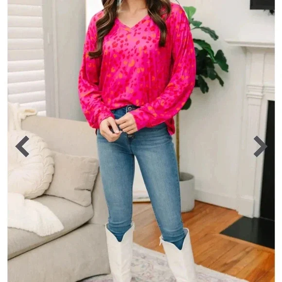 NWOT Pink Leopard Top - Picture 7 of 10